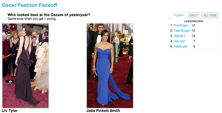 Play Our Oscars Fashion Faceoff Game! Play Our Oscars Fashion Faceoff Game!